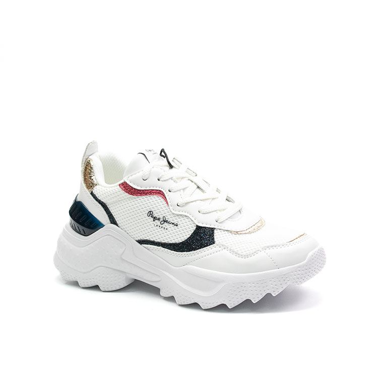 פפה-גינס   P345 סניקרס לנשים , נעליי ספורט בצבע לבן לנשים